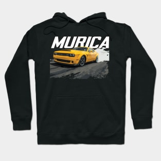 MURICA  Charger challenger Hellcat Widebody SRT yellow jacket burnout 1/4 mile drag Hoodie